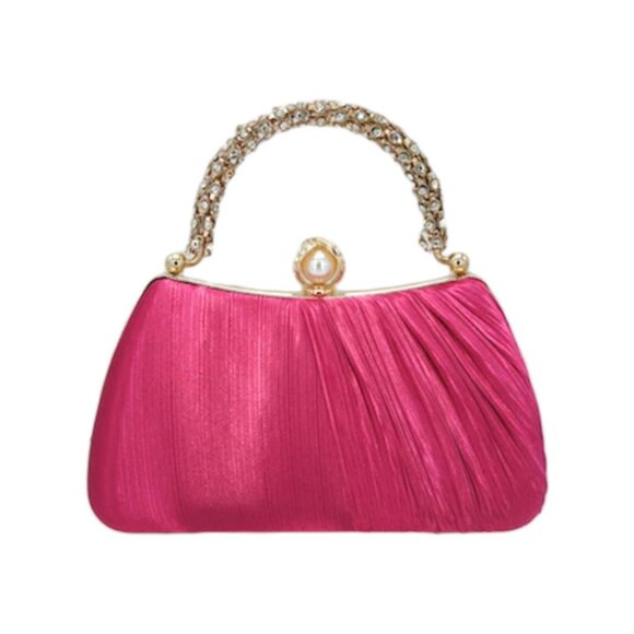 Tigerstars Pink Satin Evening Clutch Bag - Picture 1 of 1